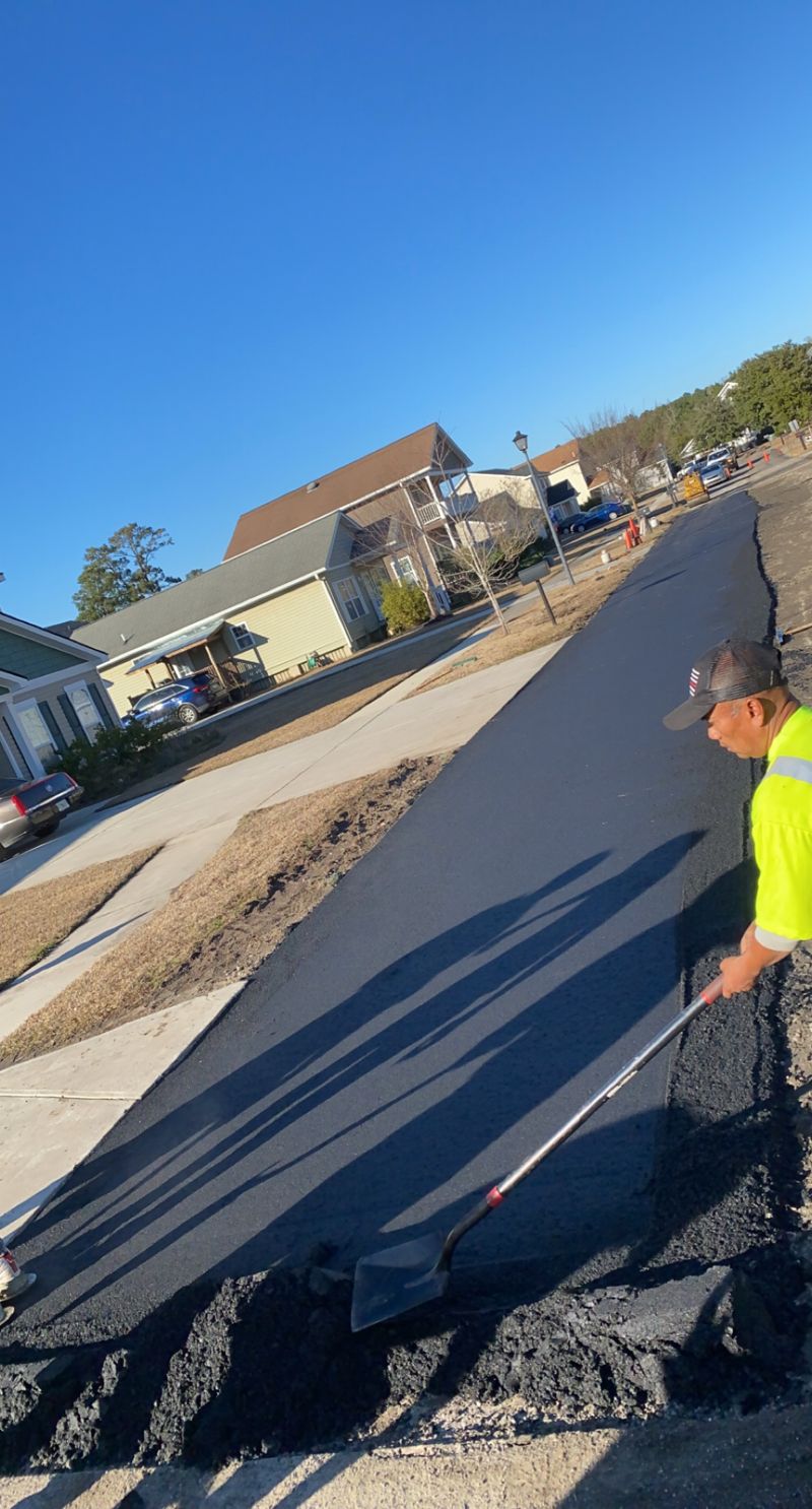 Commercial paving project with concrete curbing Richmond VA